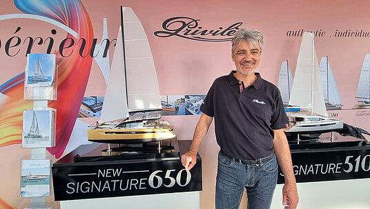 The Privilège stand at the International Multihull Show 2022